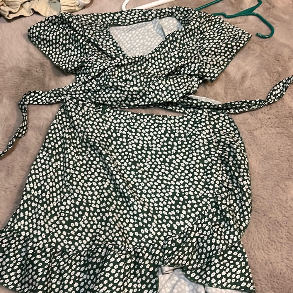 small floral summer skirt and top set